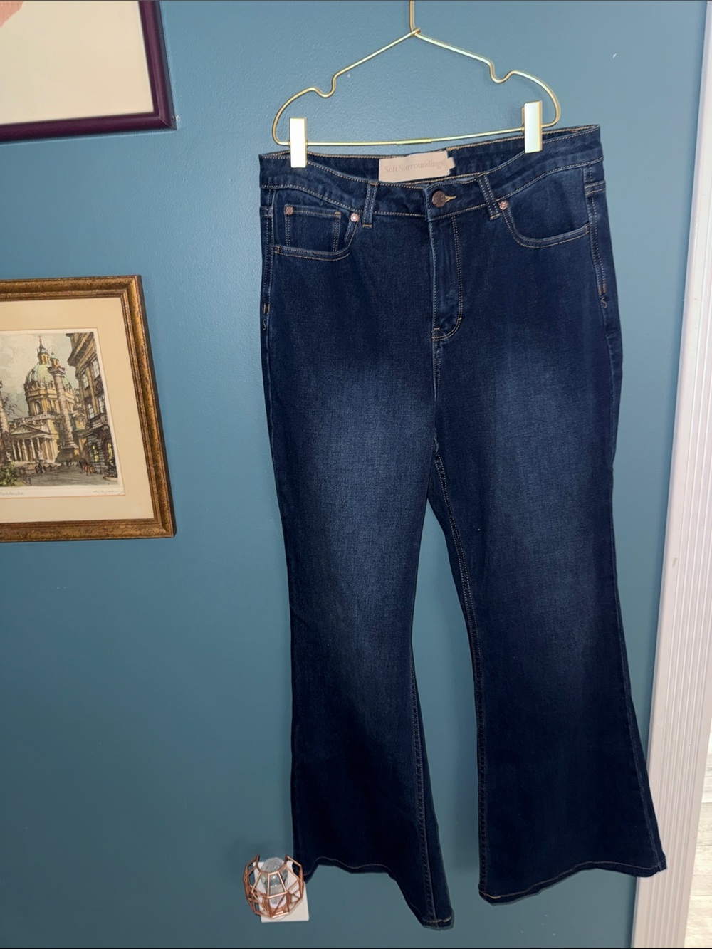 Soft Surroundings Dark Blue Flared Jeans
